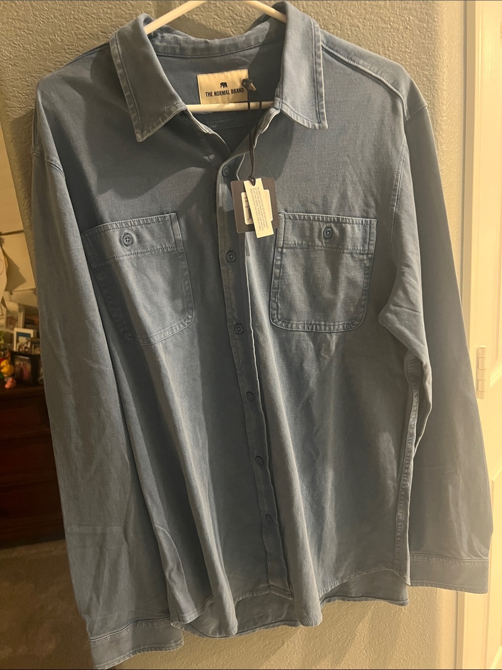 The Normal Brand Dusty Blue Casual Button-Front Shirt